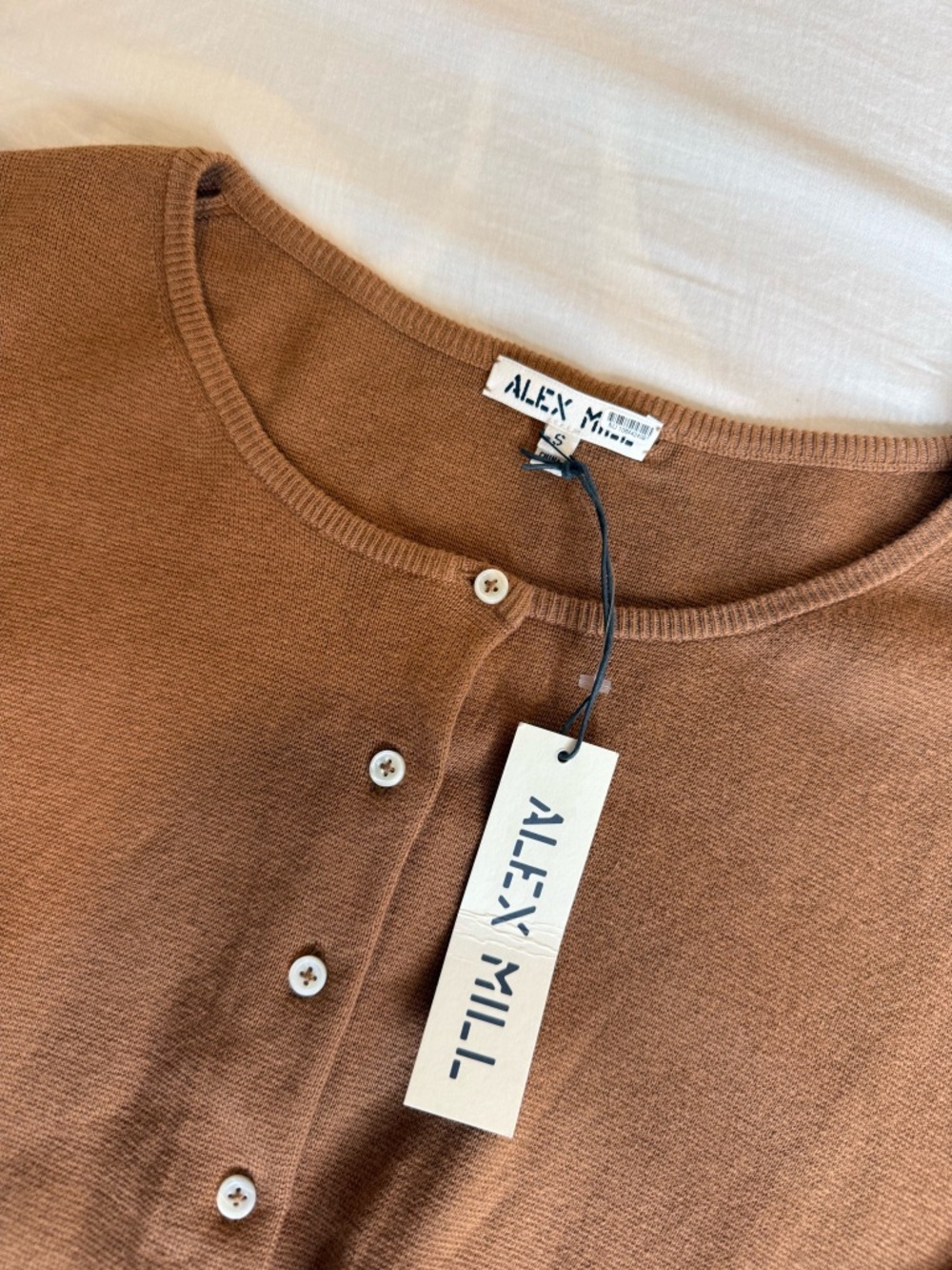 Alex Mill Brown Button-Up Knit Cardigan - Picture 3 of 3